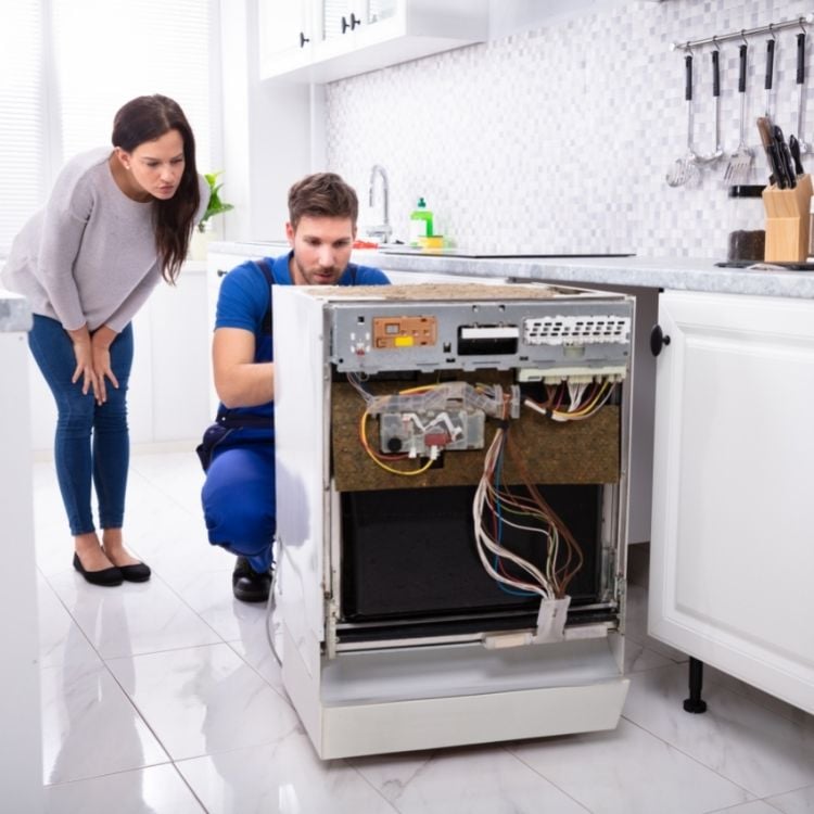 Why does my dishwasher make a hissing sound when it is off?